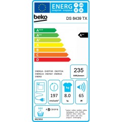 Beko DS 8439 TX Στεγνωτήριο 8kg A++ με Αντλία Θερμότητας Beko DS 8439 TX Στεγνωτήριο 8kg A++ με Αντλία Θερμότητας
